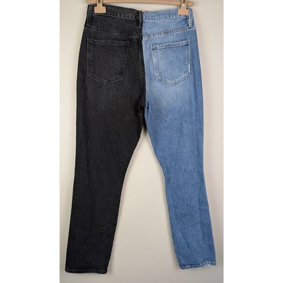 FRAME Le Sylvie Slender Straight Jeans Playtha Two Tone 28 - Picture 8 of 12